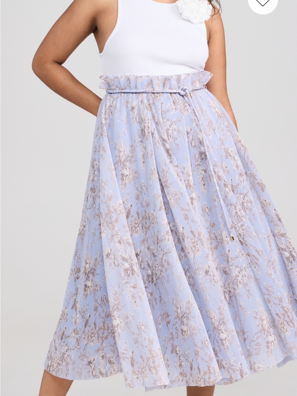 NWOT Zimmermann Pleated Midi Skirt “Blue Mockingbird” Skirt - Picture 7 of 10